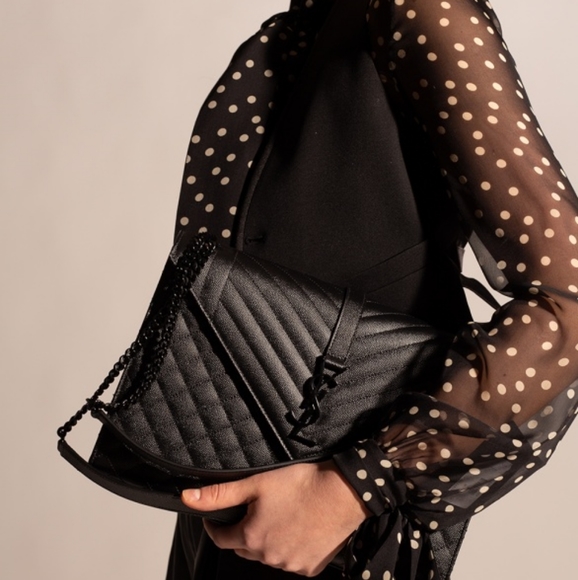 NWT! MSRP $3300 YSL SAINT LAURENT Large TriQuilted Matelasse Grain de Poudre - Picture 1 of 14
